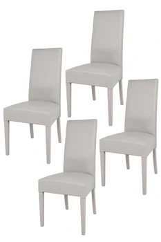 

Tommychairs-Set 4 chairs Luisa for Kitchen and bar beech Wood structure upholstered in faux leather light gray