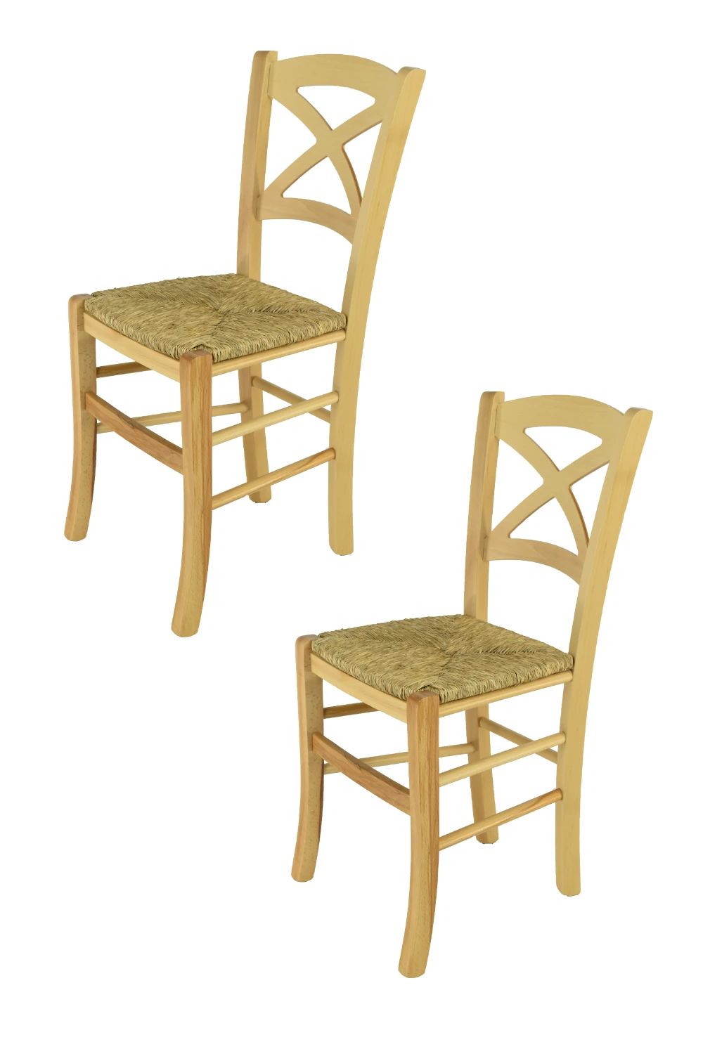 Tommychairs-набор из 2 стульев Cross для кухни бара и столовой структура бука окрашенная в