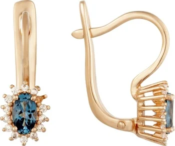 

Aloris earrings with Topaz and cubic zirconia in red gold
