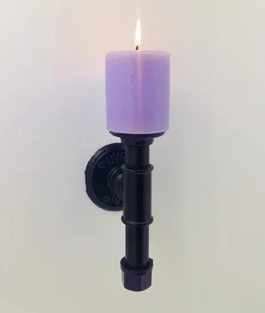 

Black Water Pipe Single Wall-Mounted Candle holder