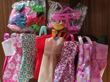 Conjunto de 42 accesorios para vestir muñecas Barbie, Juego de 10 zapatos, 8 collares, 4 gafas, 2 diademas, 2 bolsos y 8 vestidos para muñecas