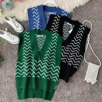 

2019 autumn winter New Male Girl Sweater Spring Autumn Baby Cute V-Neck Striped Knitting Sweaters Vest Children's Casual Clothes