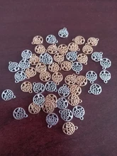 Colgantes de árbol de la vida hueco pequeño, collar Vintage de plata antigua, árboles de Color, fabricación de joyería, accesorios de 13x13mm, 50 Uds.