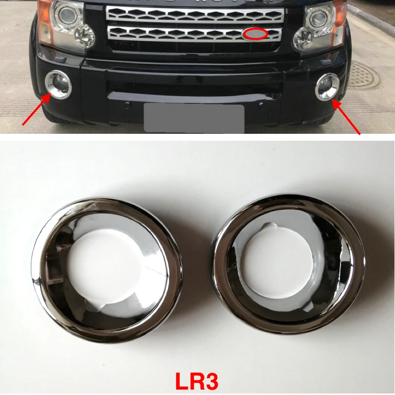 

2PCS Chrome Front Bumper Fog Lamp Bezel Molding For Land Rover Discovery 3 LR3 2005-2009 LR012211 LR012210