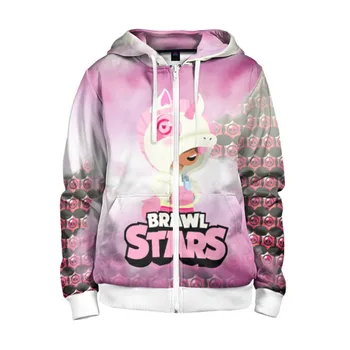 

Children's sweatshirt 3D with zipper Leon unicorn Brawl Stars