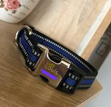 Collar de nailon para perro, personalizado con placa de etiqueta de identificación grabada para mascota, reflectante, perros pequeños, medianos y grandes