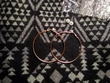 Pendientes grandes con Clip para mujer y niña, pendientes sin perforación de oro rosa hipoalergénicos