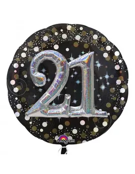 

Balloon Sparkling Birthday 21 Shape 91cm