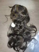 ALAN EATON-Peluca de cabello sintético para mujer afroamericana, cabellera artificial largo ondulado con flequillo, color negro, marrón y dorado, resistente al calor