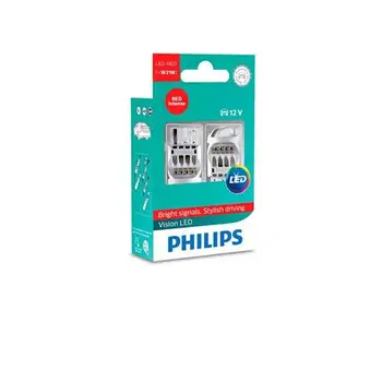 

12838REDX2-blister 2 lamps Philips W21 LED 12838 RED 12V/24V1,9W W3x16q