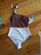 One-Piece Swimsuit Bathing-Suits CUPSHE Sexy Monokini White One-Shoulder Women Girls