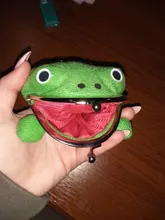 1 Uds. De cartera con forma de rana para Cosplay, monedero con forma de Animal verde, monedero de felpa suave, Mini cartera para tarjetas delgada