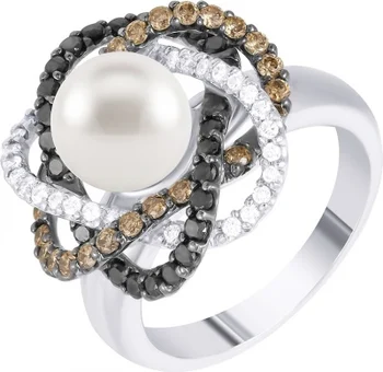 

Jay VI ring with diamonds and pearls in white gold