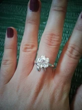 Anillo ajustable de flor de ciruela esmaltada de circón Plata de Ley 925 auténtica, joyería fina elegante para mujer, bisutería de fiesta romántica