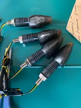 Luces LED intermitentes universales para motocicleta, accesorio de iluminación indicador de señal largo y corto, para giro, de color ámbar, set de 4 unidades