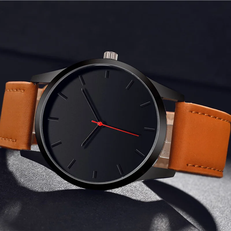 WJ-7126, классический минималистичный стиль, кварцевые наручные часы, мужские простые часы с кожаным ремешком, мужские фирменные часы, деловые часы, reloj hombre