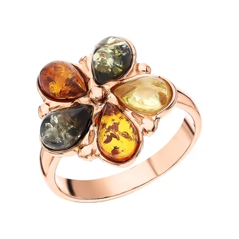 

Silver ring with amber sunlight