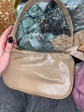 Bolso Baguette pequeño de piel sintética para mujer, pochette de diseño a la moda, suave, para hombro, Vintage, sencillo, tipo Clutch