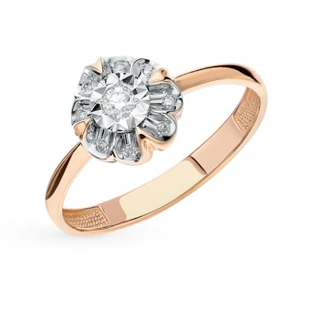 

Gold ring with diamonds sunlight sample 585