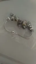 CHIELOYS-Pulseras con abalorios de estilo de dibujos animados para mujer, cuentas de cristal rosas chapadas en plata, cadena de serpiente, pulsera de marca, regalo de joyería para niños