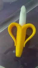 Cepillos dentales de entrenamiento de silicona para bebé, sin BPA, forma de plátano, mordedor seguro, juguetes para morder, anillo de dentición, regalo para mordedor de bebé