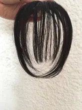 Halo Lady Beauty-flequillo de aire para mujer, cabello humano brasileño con Clip, flequillo, transparente, no remy, peluca de cabello de repuesto