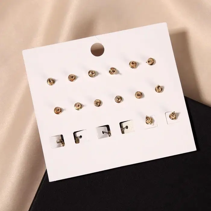 Earrings set 9 pairs cross ring color black in gold | Украшения и аксессуары
