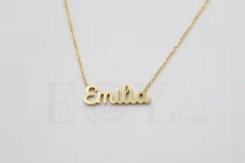 

Collar De Acero Inox Con Nombre De Emilia Color Dorado Alta Calidad Envió Desde España