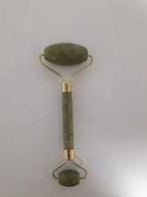 Rodillo masajeador Facial doble cabezas de piedra de Jade Estiramiento Facial manos la piel del cuerpo de relajación de belleza para delgazar piel sana, herramientas para el cuidado de