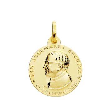

Medal 18k gold Josemaría Escrivá 18mm. Smooth round-Customizable-RECORDING INCLUDED IN THE PRICE