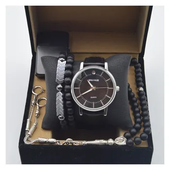 

Spectrum Men's Watch Set - Wristwatch - Rosary - Lighter - 2 Bracelets