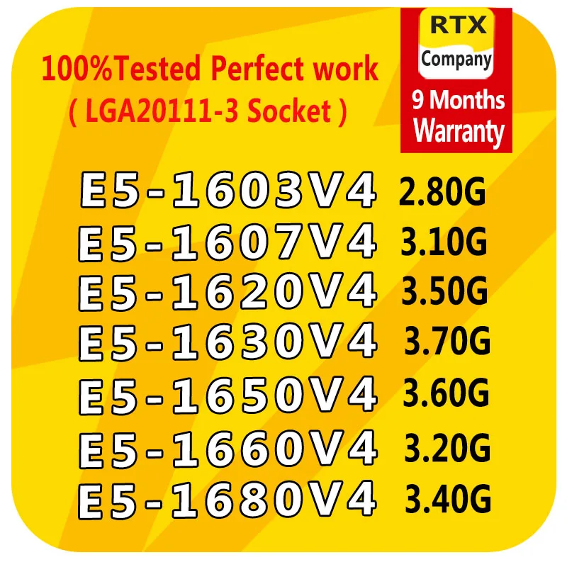 E5-1603V4 E5-1607V4 E5-1620V4 E5-1630V4 E5-1650V4 E5-1660V4 E5-1680V4
