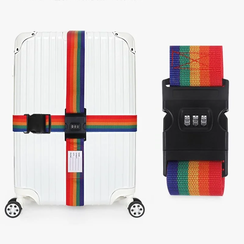 Luggage Strap Luggage Strap Cross Belt Packing Adjustable Travel Suitcase Password Lock Buckle Strap