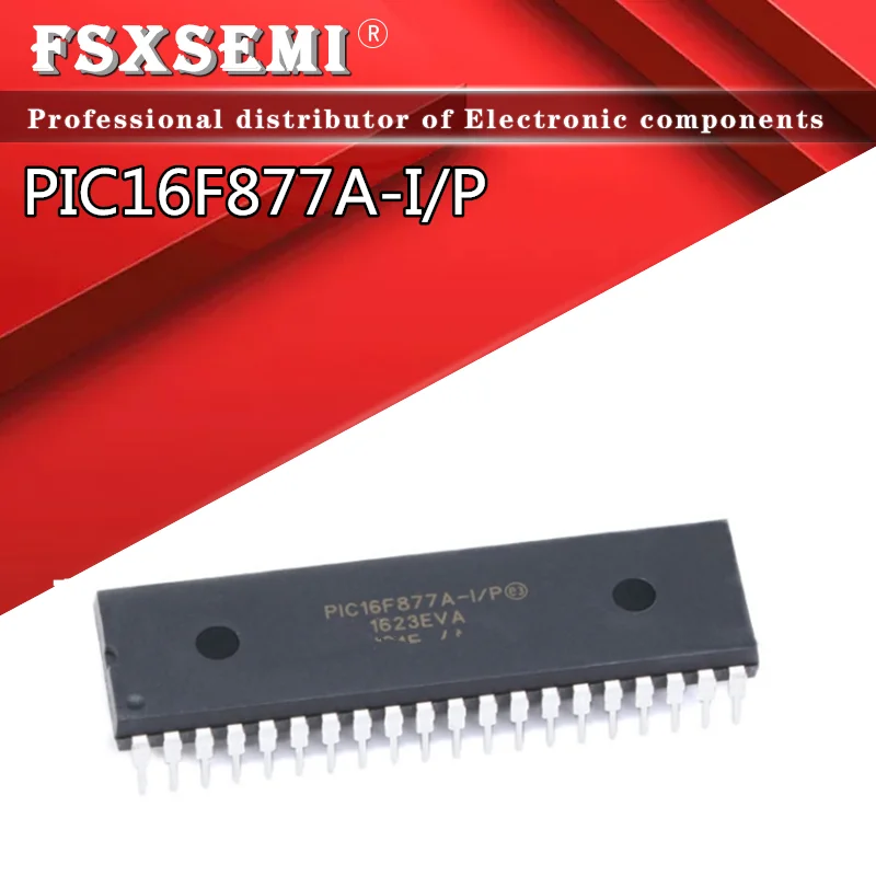 

2pcs/lot PIC16F877A-I/P DIP40 PIC16F877A DIP 16F877A DIP-40 FLASH Microcontrollers IC