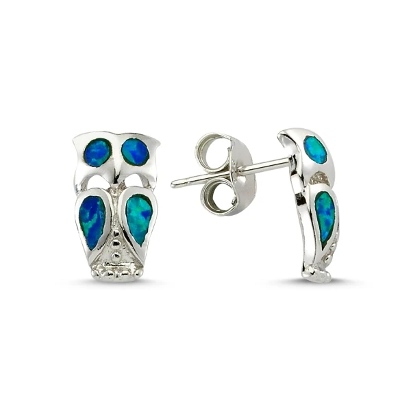 Серебряные 925 пробы Серьги с изображением совы