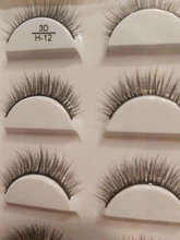 Pestañas postizas 3D suaves hechas a mano, largas y esponjosas, utensilios de maquillaje para ojos, serie H, 5 pares