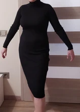 Sweater Dresses Turtleneck Long-Sleeve Slim Bodycon Vestidos Autumn Winter Women Lady