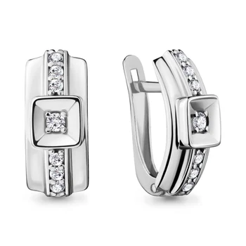 

AQUAMARINE earrings with cubic zirconia, silver 925