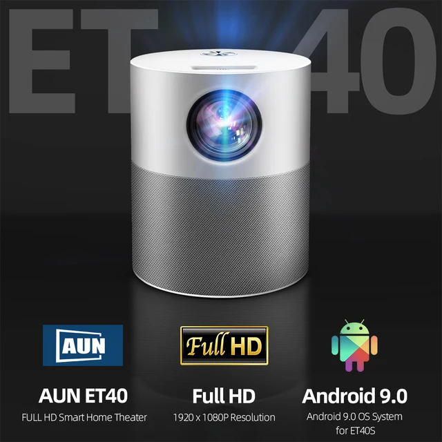 Proiettore AUN Full HD 1080p ET40 Android 9 Bemer LED Mini proiettore 4k decodific videoproiettore per Home Theter Cinem Mobile|LCD Projectors|  -2