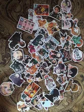 Pegatinas de Anime Demon Slayer Kimetsu No Yaiba, pegatina para ordenador portátil, equipaje de motocicleta, regalo para niños, pegatina de juguete, 50 Uds.