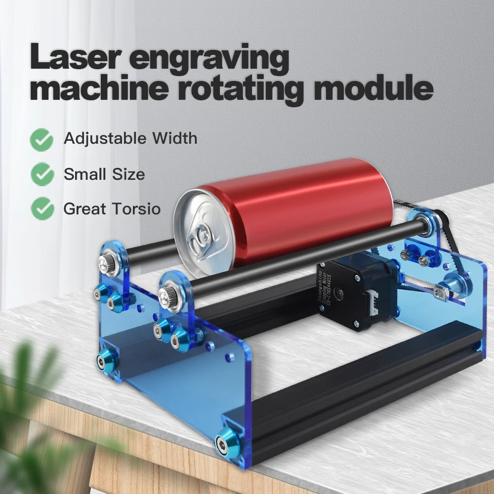 TWOTREES Universal Laser Engraver Rotary Roller Y-Axis Laser Rotary Shaft 360 Degree Rotating For Engraving Cylindrical Objects — view 2