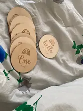 Mordedor de madera para bebé, 14 Uds., tarjeta de cumpleaños para recién nacido, meses de nacimiento, accesorios de fotografía para niños, juguete DIY