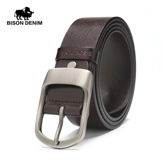Мужской ковбойский пояс из натуральной кожи Bison Denim N71228 - Цвет: Coffee