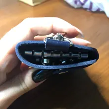 1 PC portátil de los titulares de ama de llaves llavero coche bolsa Porta llaves Unisex caso cartera cubierta de Color sólido Simple bolsa de almacenamiento