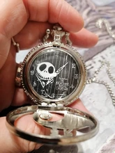 Reloj de bolsillo de plata/Negro/bronce para Navidad, película de Jack skeleton, Tim