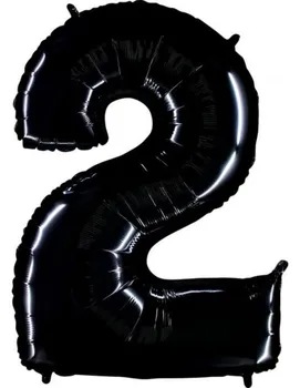 

Balloon Number 2 Black 100 cm-Foil Polyamide-G042K