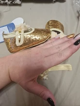 Ma & Baby-zapatos de princesa para bebés recién nacidos de 0 a 18 meses, con lentejuelas y lazo, para primeros pasos y diadema