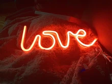 Sign-Lamp Battery-Box Nightlight Led-Neon-Lights Christmas Wedding Double-Powered Love-Shape