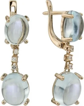 

Aloris earrings with cubic zirconia and Topaz in red gold