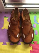 Sandalias clásicas de verano para hombre, zapatos de piel auténtica suaves transpirables, sandalias romanas para playa, zapatillas bohemias